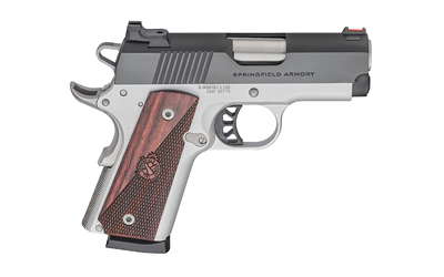 SPRINGFIELD ARMORY PX9123L 1911 RONIN EMP 9MM LUGER 9+1 3" STAINLESS MATCH GRADE BULL STEEL BARREL, BLUED SERRATED CARBON STEEL SLIDE, SATIN CERAKOTE ALUMINUM FRAME W/BEAVERTAIL, TEXTURED WOOD GRIP