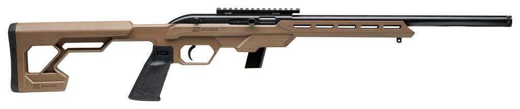 SAVAGE ARMS 45124 64 PRECISION 22 LR CALIBER WITH 10+1 CAPACITY, 16.50" THREADED BARREL, MATTE BLACK METAL FINISH & CHASSIS FLAT DARK EARTH SYNTHETIC STOCK RIGHT HAND (FULL SIZE)