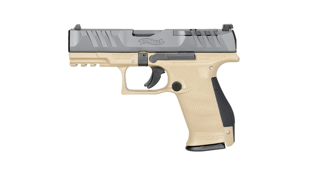 WALTHER ARMS 2858444 PDP COMPACT OPTIC READY 9MM LUGER 4" 15+1 BLACK STEEL SLIDE PERFORMANCE DUTY TEXTURED  POLYMER GRIP