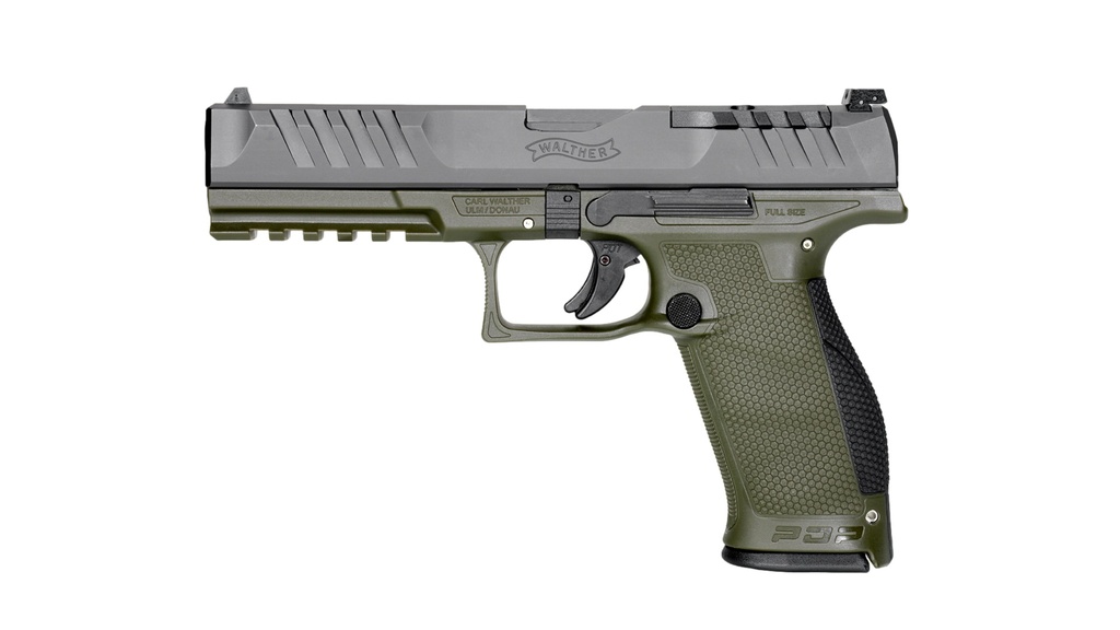 WALTHER ARMS 2858398 PDP OPTIC READY 9MM LUGER 5" 18+1 BLACK STEEL SLIDE PERFORMANCE DUTY TEXTURED  POLYMER GRIP (FULL SIZE)