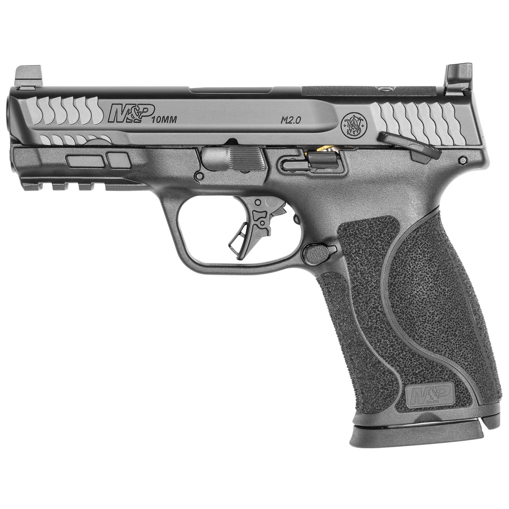 SMITH & WESSON 13390 M&P M2.0  FULL SIZE 10MM AUTO 15+1, 4" BLACK ARMORNITE STAINLESS STEEL BARREL & OPTIC CUT/SERRATED SLIDE, MATTE BLACK POLYMER FRAME W/PICATINNY RAIL
