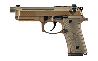 BERETTA USA JS92M9A4GM M9A4  9MM LUGER 5.10" THREADED BARREL 18+1, FLAT DARK EARTH CERAKOTE POLYMER FRAME, SERRATED STEEL OPTIC CUT SLIDE, POLYMER GRIP & DECOCKER SAFETY