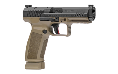 CANIK HG5636N METE SFT FULL SIZE FRAME 9MM LUGER 20+1/18+1, 4.46" BLACK MATCH GRADE BARREL, BLACK NITRIDE SERRATED STEEL SLIDE, FLAT DARK EARTH POLYMER FRAME W/PICATINNY RAIL, AMBIDEXTROUS