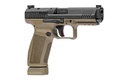 CANIK HG5636N METE SFT FULL SIZE FRAME 9MM LUGER 20+1/18+1, 4.46" BLACK MATCH GRADE BARREL, BLACK NITRIDE SERRATED STEEL SLIDE, FLAT DARK EARTH POLYMER FRAME W/PICATINNY RAIL, AMBIDEXTROUS