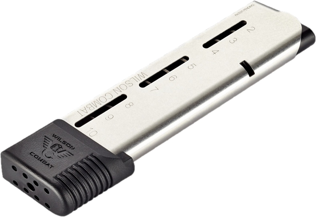 WILSON COMBAT 50045FS10 1911  10RD EXTENDED FLOORPLATE 45 ACP FITS WILSON COMBAT 1911 ELITE TACTICAL STAINLESS STEEL