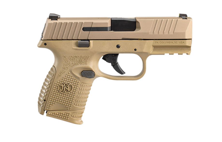 FN 66100819 509 COMPACT 9MM LUGER 3.70" BARREL 10+1, FLAT DARK EARTH POLYMER FRAME WITH MOUNTING RAIL, FLAT DARK EARTH STAINLESS STEEL SLIDE, NO MANUAL  SAFETY