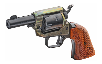 HERITAGE MFG BK22CH2WBRN10 BARKEEP  22 LR 6 SHOT, 2.67" BLACK OXIDE STEEL BARREL, SIMULATED CASE HARDENED ZINC ALLOY FRAME, BLACK OXIDE CYLINDER, CUSTOM SCROLL WOOD GRIP, MANUAL SAFETY, EXPOSED HAMMER