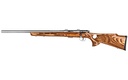 SAVAGE ARMS 96210 93R17 BTVLSS FULL SIZE 17 HMR 5+1 21" SATIN HEAVY BUTTON RIFLED BARREL, SATIN DRILLED & TAPPED STAINLESS STEEL RECEIVER, NATURAL BROWN THUMBHOLE LAMINATE STOCK, LEFT HAND