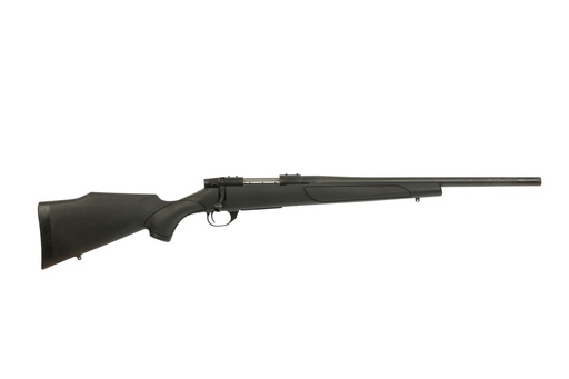 [747115458097] WEATHERBY VHS350NR0T VANGUARD OBSIDIAN 350 LEGEND 5+1 20" BLUED HEAVY THREADED BARREL, BLUED DRILLED & TAPPED STEEL RECEIVER, MONTE CARLO BLACK POLYMER STOCK