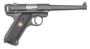 RUGER 40105 MARK IV  22 LR 10+1 6" SATIN STAINLESS TAPERED BARREL, BLUED STEEL SLIDE & ALUMINUM FRAME CHECKERED SYNTHETIC GRIP