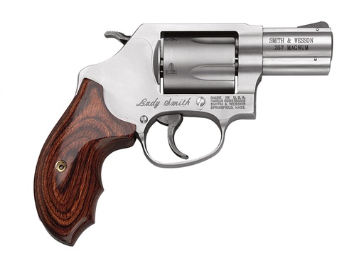[022188624144] SMITH & WESSON 162414 MODEL 60 LADYSMITH *CA COMPLIANT J-FRAME 357 MAG/38 SPECIAL +P 5 SHOT 2.12" SATIN STAINLESS STEEL BARREL, SATIN CYLINDER, SATIN STAINLESS STEEL FRAME, WOOD GRIP, EXPOSED HAMMER