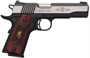 BROWNING 051914492 1911 BLACK LABEL MEDALLION PRO 380 ACP 8+1 4.25" TARGET CROWN BARREL, BLACKENED W/SILVER POLISHED FLATS SERRATED SS SLIDE, MATTE BLACK POLYMER FRAME W/BEAVERTAIL
