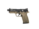 SMITH & WESSON 10242 M&P  COMPACT FRAME 22 LR 10+1 3.60" BLACK STEEL THREADED BARREL & SERRATED SLIDE, FLAT DARK EARTH CERAKOTE POLYMER FRAME W/PICATINNY RAIL, AMBIDEXTROUS