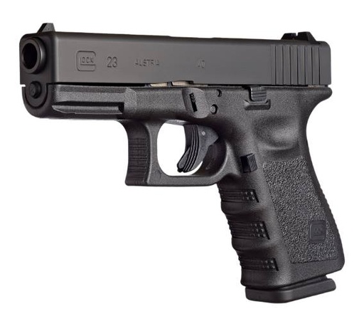 [764503502231] GLOCK PI2350203 G23 GEN3 COMPACT 40 S&W 13+1 4.02" BLACK STEEL BARREL, MATTE BLACK SERRATED SLIDE, BLACK POLYMER FRAME W/PICATINNY RAIL, BLACK TEXTURED FINGER GROOVED POLYMER GRIP, RIGHT HAND