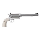 MAGNUM RESEARCH BFR45707B BFR LONG CYLINDER EXTRA LARGE 45-70 GOV 5 SHOT 7.50" BRUSHED STAINLESS STEEL BARREL, CYLINDER & FRAME, BISLEY WHITE LAMINATE GRIP, EXPOSED HAMMER