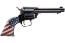 HERITAGE MFG RR22B4USFLAG ROUGH RIDER  22 LR 6 SHOT, 4.75" BLACK OXIDE STEEL BARREL, BLACK OXIDE ZINC ALLOY FRAME, BLACK OXIDE CYLINDER, US FLAG GRIP MANUAL SAFETY, EXPOSED HAMMER