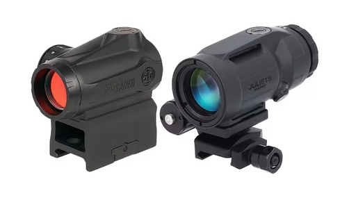 [798681707072] SIG SAUER ELECTRO-OPTICS SORJMSR501 ROMEO-MSR GEN II W/JULIET5 MICRO MAGNIFIER BLACK 1X20MM/5X42MM, 2 MOA RED DOT AND MAGNIFIER