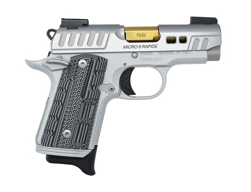 [669278332307] KIMBER MFG.,INC 3300230 MICRO 9 RAPIDE DAWN 9MM 7+1 3.15" BRUSHED STAINLESS/SILVER KIMPRO II GREY/BLACK G10 GRIP