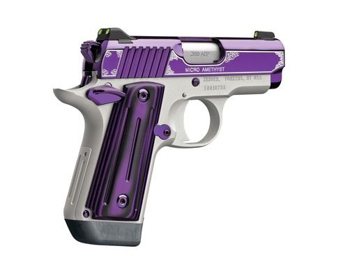 [669278331607] KIMBER MFG.,INC 3300160 MICRO AMETHYST NS 380 ACP 7+1 2.75" AMETHYST PURPLE PVD STAINLESS STEEL SLIDE SATIN SILVER G10 GRIP