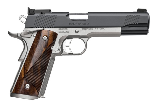 [669278323091] KIMBER MFG.,INC 3200309 SUPER MATCH II 45 ACP 8+1 5" MATTE BLACK KIMPRO II AGGRESSIVE SLIDE SERRATIONS FRONT STRAP CHECKERING WALNUT GRIP