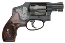 SMITH & WESSON 150785 MODEL 442  38 S&W SPL +P 5 SHOT 1.88" ENGRAVED BLACK CARBON STEEL BARREL/CYLINDER, ENGRAVED BLACK ALUMINUM J-FRAME, ENGRAVED WOOD GRIP, MAHOGANY PRESENTATION CASE