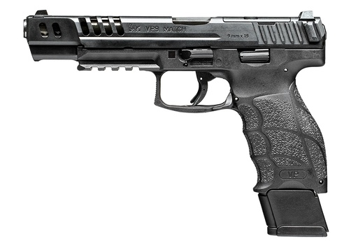 [642230267398] HK 81000935 VP9 MATCH 9MM LUGER 15+1 5.51" POLYGONAL RIFLED BARREL, BLACK OPTIC READY/SERRATED W/PORTS SLIDE & FRAME W/PICATINNY RAIL, BLACK FINGER GROOVED POLYMER GRIPS, AMBIDEXTROUS