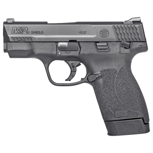 [022188903744] SMITH & WESSON 14658 M&P M2.0  SHIELD COMPACT SLIM FRAME .45 ACP 7+1 3.30" BLACK ARMORNITE BARREL, BLACK ARMORNITE STAINLESS STEEL SERRATED SLIDE, BLACK POLYMER FRAME & TEXTURED GRIP, MANUAL SAFETY