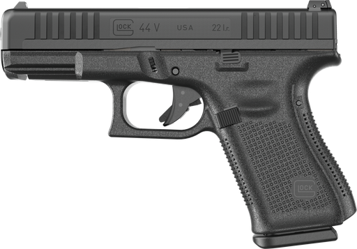 [764503067921] GLOCK UV4450101 G44 V COMPACT 22 LR 10+1 4.02" BLACK GMB BARREL, MATTE BLACK SERRATED SLIDE, BLACK POLYMER FRAME W/ACCESSORY RAIL, INTERCHANGEABLE BACKSTRAP GRIP