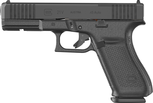 [764503068508] GLOCK UV2150203MOS G21 V MOS FULL SIZE 45 ACP 13+1 4.61" BLACK GMB BARREL, BLACK NDLC STEEL OPTIC READY/SERRATED SLIDE, BLACK POLYMER FRAME W/ACCESSORY RAIL, TEXTURED POLYMER GRIP, AMBIDEXTROUS