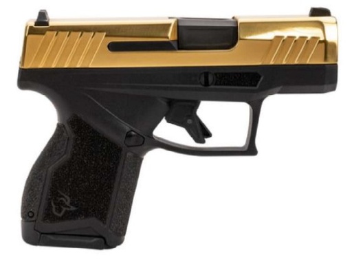 [725327943099] TAURUS 1-GX4M931-10G GX4  MICRO-COMPACT FRAME 9MM LUGER 10+1 3.06" SATIN BLACK DLC STAINLESS STEEL BARREL, GOLD PVD SERRATED ALLOY STEEL SLIDE,  MATTE BLACK STAINLESS STEEL FRAME, TEXTURED GRIP