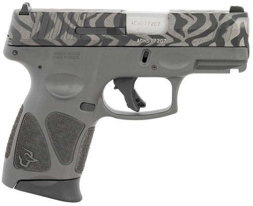 [725327630968] TAURUS 1G3C931GZEB G3C  COMPACT FRAME 9MM LUGER 12+1 3.26" MATTE STAINLESS STEEL BARREL, GRAY W/ZEBRA STRIPES SERRATED STEEL SLIDE, BLACK POLYMER FRAME W/PICATINNY RAIL, BLACK POLYMER GRIP, RIGHT HAND