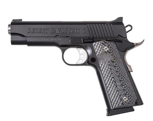 [761226086208] MAGNUM RESEARCH DE1911C 1911 C 45 ACP CALIBER WITH 4.33" BULL BARREL, 8+1 CAPACITY, OVERALL MATTE BLACK FINISH CARBON STEEL, BEAVERTAIL FRAME, SERRATED SLIDE & BLACK/GRAY G10 GRIP