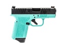 GFORCE ARMS GF932512RB RAPTURE  SUB-COMPACT FRAME 9MM LUGER 12+1 3.25" BLACK BARREL, BLACK CERAKOTE STEEL OPTIC CUT/SERRATED SLIDE, ROBIN EGG BLUE CERAKOTE POLYMER FRAME, SHIELD RMSC/RMR FOOTPRINT