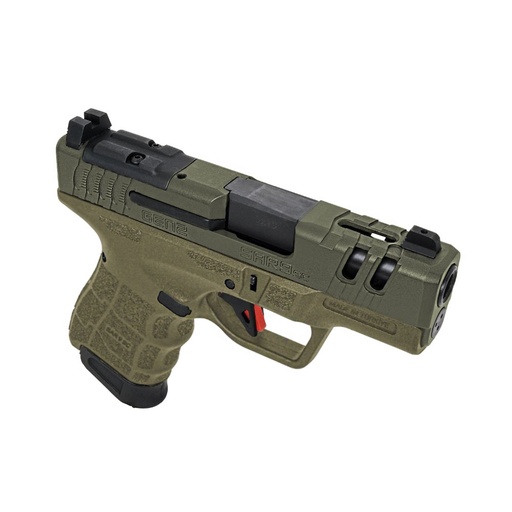 [810075873597] SAR USA SAR9SCG2OD SAR9 SC GEN2 SUB-COMPACT FRAME 9MM LUGER 15+1 3.30" BLACK STEEL BARREL, OD GREEN CERAKOTE STEEL OPTIC READY/PORTED/SERRATED SLIDE, OD GREEN POLYMER FRAME, OD GREEN POLYMER GRIP