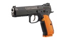 CZ-USA 91248 SHADOW 2  9MM LUGER 17+1 4.89" STAINLESS STEEL BARREL, BLACK NITRIDE OPTIC CUT/SERRATED SLIDE, BLACK STEEL FRAME W/BEAVERTAIL & PICATINNY RAIL, ORANGE CHECKERED ALUMINUM GRIP