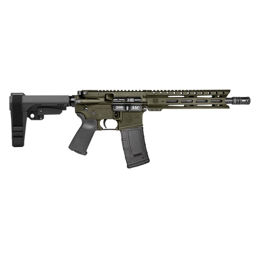 [810035754416] DIAMONDBACK DB1916B101 DB15  300 AAC 30+1 10" OD GREEN CERAKOTE HEAVY BARREL 9" M-LOK HANDGUARD 7075-T6 ALUMINUM SBA3 BRACE MAGPUL MOE GRIP