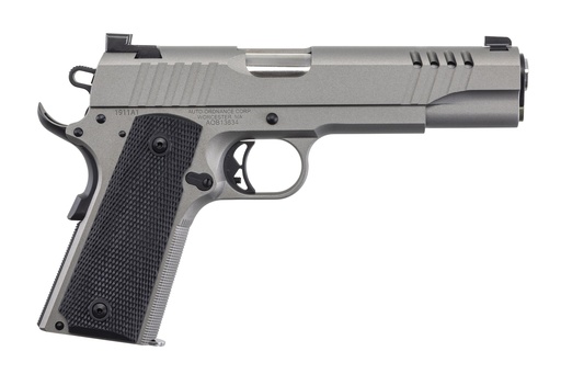 [602686422420] AUTO-ORDNANCE 1911TCAC6N 1911 A1  45 ACP 7+1 5" SAVAGE SILVER CERAKOATE, SERRATED/PORTED SLIDE,  BLACK RUBBER GRIPS, TRUGLO NIGHT SIGHTS
