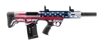 [643477863114] GFORCE ARMS GFY1USA GFY-1 USA 12 GAUGE SEMI-AUTO 3" 5+1 18.50" BLACK THREADED BARREL, AMERICAN FLAG ALUMINUM RECEIVER W/PICATINNY RAIL, AMERICAN FLAG BULLPUP POLYMER STOCK, BLACK POLYMER GRIP