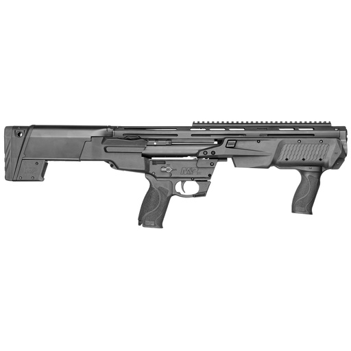 [022188880137] SMITH & WESSON 12490 M&P BULLPUP 12 GAUGE PUMP 3" 7+1 (2.75") 19" BLACK OXIDE SMOOTH BORE/THREADED BARREL, MATTE BLACK RECEIVER, BLACK FIXED BULLPUP STOCK, BLACK W/INTERCHANGEABLE BACKSTRAP GRIP