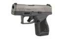 TAURUS 1-GX4M93C GX4 MICRO-COMPACT 9MM LUGER CALIBER WITH 3.06" BARREL, 11+1 CAPACITY, BLACK FINISH FRAME, SERRATED TUNGSTEN GRAY CERAKOTE STEEL SLIDE &  INTERCHANGEABLE BACKSTRAP GRIP INCLUDES 2 MAGS